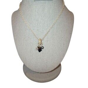 Emily Ray Vintage 90's Sterling Silver 925 Cable Chain & Beaded Pendant Necklace